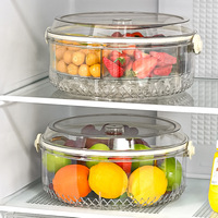 Vijfdelige plastic fruitbewaarbak met handvat, luchtdicht, vochtbestendig, draagbare snackbox met deksel, voor thuisgebruik