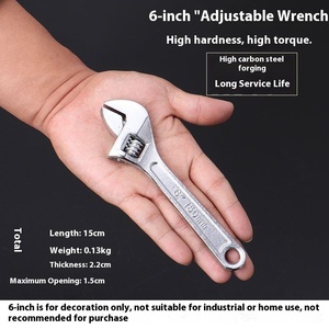 Adjustable Multi-Functional Alloy Steel Wrench Short Handle <b>Large</b> Opening <b>Spanner</b> 1 1/2 Jaw Capacity for Bathroom Use Metric - Product Image 6
