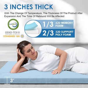 Colchón portátil para acampar en el coche <span class=keywords><strong>de</strong></span> viaje enrollable, almohadilla para dormir y colchón para el <span class=keywords><strong>suelo</strong></span>, colchón <span class=keywords><strong>de</strong></span> espuma viscoelástica para acampar - Product Image 5