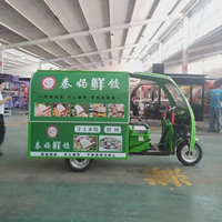Tricycle alimentaire mobile électrique à 3 roues en acier inoxydable, capacité 200 unités, remorque de restauration rapide pour glaces, café, barbecue, vente de rue