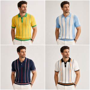 <span class=keywords><strong>Polo</strong></span> in <span class=keywords><strong>Maglia</strong></span> Jacquard Personalizzata da Uomo Stile Calcio Retrò, Produzione OEM, MOQ Basso, Maglione <span class=keywords><strong>Polo</strong></span> Colorato per Squadre e Brand - Product Image 3