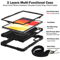 Coque robuste avec béquille rotative à 360° pour tablette Xiaomi Redmi Pad SE 11 pouces, avec dragonne et bandoulière