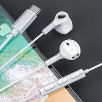 Écouteurs filaires semi intra-auriculaires personnalisés Type-C à réduction de bruit, Plug & Play, pour le sport, le gaming et les appels, vente en gros en vrac, direct usine
