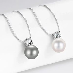 Elegante Collar con Colgante de Plata de Ley 925 Estilo Princesa <span class=keywords><strong>Diana</strong></span>, con Perla, para Regalo de Aniversario - Product Image 1