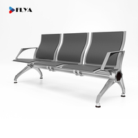 Chaise d'attente Flya multicolore personnalisée en mousse PU, 3 places, pour hôpital, salle d'attente d'aéroport, salle de réception