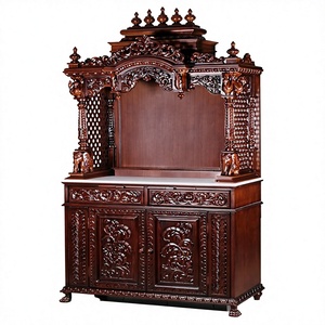 Home Decor Teak Wood Temple Manufacturer Best Pooja Room Mandir in Exquisite Designs Best Selling Teak Wooden Hindu Home Mandir - Product Image 4