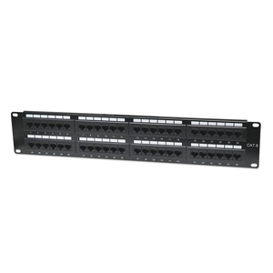 แผงแพทช์ RJ45 Cat 6 UTP 48 พอร์ต สำหรับติดตั้งในตู้เน็ตเวิร์ก - Product Image 1