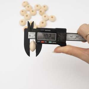 Cuentas de ábaco de madera maciza de varios tamaños, troncos sueltos, separados, decorativos, artesanías, procesamiento plano de cuentas - Product Image 3