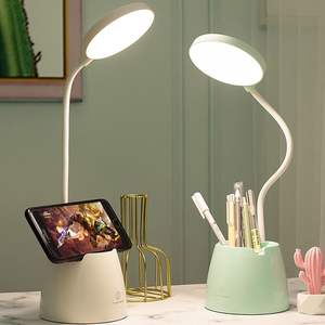 מנורת שולחן נשלפת <span class=keywords><strong>USB</strong></span> לטעינה עבור ילד חדר שינה לבן חם הגנה מפני אור מנורת אלומיניום מינימליסטית - Product Image 3