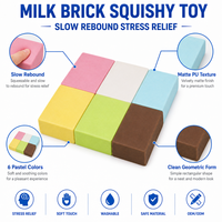 Jouet Squishy en Mousse PU à Remontée Lente, Brique de Lait Collante, Anti-Stress, Sensoriel, pour Adultes, Décoration de Bureau, Vente en Gros