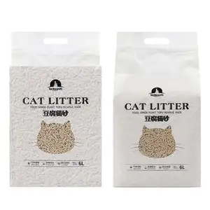 Food Grade 6L Natural Tofu Cat Litters Biodegradable Fast Clumping Green Tea Fresh Sand Deodorant Dust-Free Tofu Corn Cat Litter