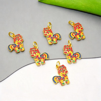 Pendentifs Breloques Cheval du Zodiaque en Alliage de Zinc Plaqué Or 18K, Style Ethnique, pour Bracelets DIY, Porte-clés et Apprêts de Bijoux