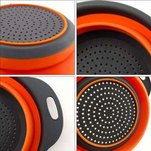 Passoire pliable avec passoires pliables de forme ronde et carrée pour la cuisine avec poignées - Product Image 5