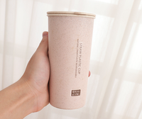 Gobelet à café réutilisable en paille de blé écologique en vrac, faible quantité, avec couvercle