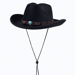 Chapeaux de cowboy en feutre mexicain avec perles en bois et logo personnalisé, style occidental violet pour femmes, mode européenne et américaine, vente en gros - Product Image 2