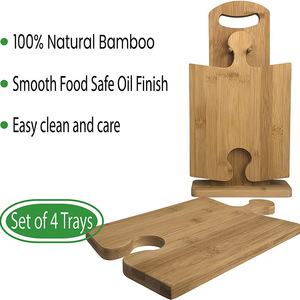ถาดเสิร์ฟไม้ไผ่แบบประกบกัน ถาดชีสสวยหรู สำหรับใช้ในโรงแรมและที่บ้าน - Product Image 4