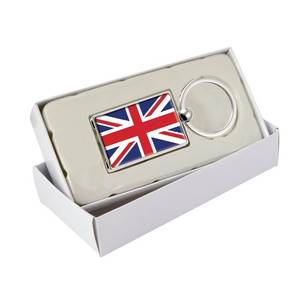 Porte-clés drapeau du Royaume-Uni avec jeton ballon de football, cadeau pour les fans - Product Image 3