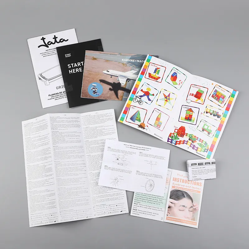 Catalogo di stampa personalizzato Fsc manuale di istruzioni del prodotto libro di istruzioni a colori per volantini