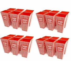 Pabrik langsung persegi merah PP plastik ember Popcorn Food Grade dapat digunakan kembali ember Popcorn