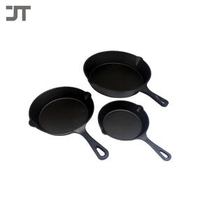 Juegos de Utensilios de Cocina Clásicos, Ollas y Sartenes de Hierro Fundido con Fondo Plano y Forma Redonda para Aceite Vegetal - Product Image 3