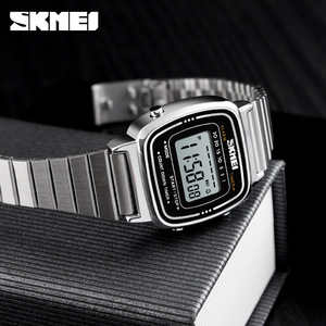 Skmei Digital Watch Women Stainless Steel Band 3Bar Water Resistant Electronic Movement Fashion Trendy Bracelet Watch - Product Image 2