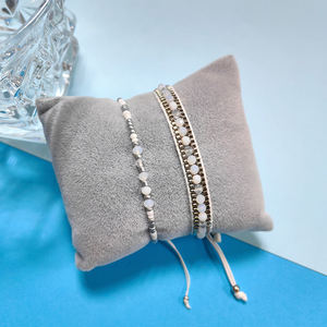 <span class=keywords><strong>Kit</strong></span> de <span class=keywords><strong>bracelet</strong></span> en <span class=keywords><strong>macramé</strong></span> avec perles de rocaille, fil de verre opale, style bohème, fournitures de bijoux faits à la main, vente en gros - Product Image 4