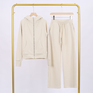 C0980 Lockerer Kapuzenpullover mit Reißverschluss und Designer-Jogginghose mit hoher Taille und Kordelzug, zweiteiliges Sportset für Damen - Product Image 6