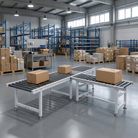 Table de convoyage à rouleaux par gravité en acier, ligne de rouleaux télescopiques à vitesse réglable pour entrepôt e-commerce