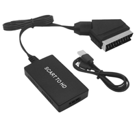 Cable Adaptador 720P/1080P, Cable Scart a HDMI, Conector de Audio y Video para Monitor HDTV, VHS