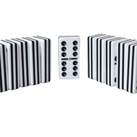 Jeu de dominos en acrylique personnalisé de qualité supérieure à 5 couches, vente en gros, dominos en acrylique laminé noir et blanc, jeu de société pour enfants et adultes