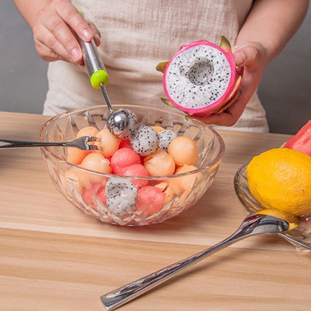 2 in 1 Fruit Platter Carving Knife Melon Spoon Ice Cream Scoop Watermelon Kitchen Gadgets Accessories Slicer Tools Food Cutter