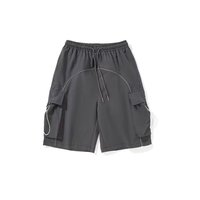 Short en jean confortable à taille élastique avec effet de lavage unique Personnalisez le transfert de chaleur du logo de la nuance de couleur en denim du pantalon