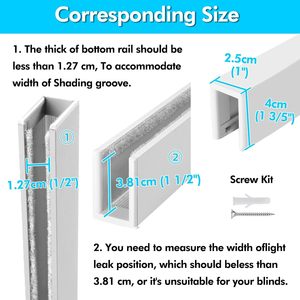 Blinds Blocking Strips Heavy Duty, U-Channel Blackout <strong>Light</strong> <strong>Blockers</strong> Side Tracks for <strong>Window</strong> Shades, Aluminium <strong>Light</strong> Gap <strong>Blocker</strong> - Product Image 5
