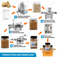 Ligne de Remplissage Automatique de Granules, Machine de Remplissage de Bocaux de Bouteilles en Plastique PET, de Snacks, de Macadamia, de Cacahuètes et de Noix