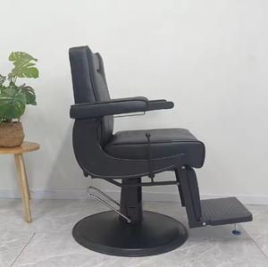 Chaise de coiffure professionnelle, mobilier de salon de coiffure, pompe hydraulique, moderne, classique, inclinable, luxe, noire, chaise de barbier pour hommes - Product Image 3