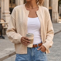 Rundhals-Cardigan 2026 Neuer Stilvoller Retro Europäischer und Amerikanischer Langarm-Herbst- und Winter-Strickpullover für Damen