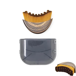 Brosse de massage lymphatique incurvée pour le visage, à poils naturels doux, pour drainage lymphatique et brossage à sec - Product Image 5