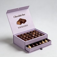 Boîte d'emballage de luxe personnalisable pour biscuits, gâteaux et pain au chocolat à la truffe, recyclable, pour café, boîte en papier à double couche magnétique