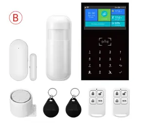 Système d'alarme de sécurité à domicile 4G WIFI GSM fonctionne avec le kit d'alarme antivol avec capteur de porte sans fil Alexa Home Tuya
