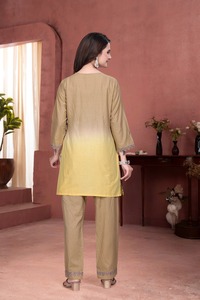 ชุดเดรสผ้าฝ้ายพิมพ์ลายสำหรับใส่ในสำนักงานชุดสูทแขนยาวผ้าฝ้ายอินเดีย - Product Image 3