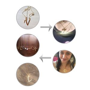 Collar con colgante de letra L barato de 26 letras, collar con dije plateado/dorado - Product Image 2