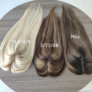 Listo para enviar: Topper de cabello humano europeo con base de monofilamento, atado a mano - Product Image 1