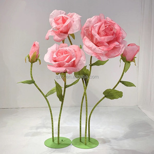 Decoración de flores de papel gigante con soporte para boda graduación Día de San Valentín-Decoración de fondo de fiesta y hogar de larga duración - Product Image 5