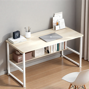 Scrivania da Ufficio Moderna in MDF, Tavolo da Studio Semplice per Studenti, Ergonomico con Libreria Regolabile, Convertibile, Portatile con Spazio di Archiviazione - Product Image 1