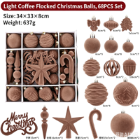 Ensemble d'ornements de Noël peints et floqués, décorations de sapin de Noël, boules avec motifs étoiles et cannes en sucre rayées pour Noël