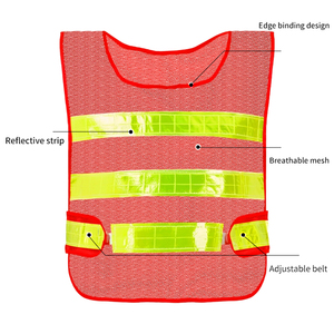 Gilets réfléchissants en gros pour chantiers de construction, assainissement, sécurité nocturne, multi-poches, logo personnalisé - Product Image 2
