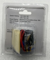 2 Gang Panel sakelar Rocker 5Pin Dual LED On-Off pre-wired dengan stiker DIY