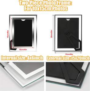Cadre photo en verre 8x10, 5x7, 8x10, A3, A4, cadre photo en verre cristal personnalisé pour table, miroir, cadeau, décoration de la maison - Product Image 2