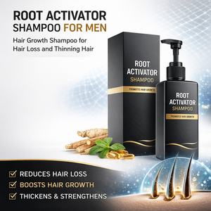 Shampooing activateur de croissance capillaire pour hommes, marque privée, pour cheveux bouclés, soin anti-chute et affinement des racines, nettoyant fortifiant pour le cuir chevelu, végétalien, antipelliculaire - Product Image 5