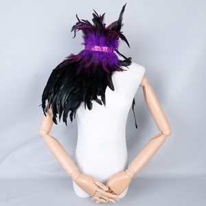 Chal de Plumas de Pollo Teñidas Ecológicamente para <span class=keywords><strong>Mujer</strong></span>, Color Personalizado, <span class=keywords><strong>Disfraz</strong></span> de Halloween, Suave y Cómodo, Talla Personalizada - Product Image 4